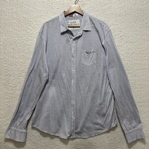 Frank & Eileen Thomas Mason Blue/White Stripes Button‎ Up Dress Shirt Men's Sz L